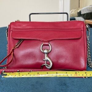 Rebecca Minkoff mini MAC rare Pinot Noir wine red with silver hardware